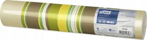 Vienkartinė staltiesė stačiakampė Tork Sweet Milano, geltona/žalia, 120 cm x 40 cm