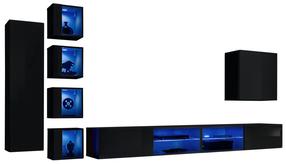 Svetainės baldų komplektas ASM Switch XXVI, vidaus, juodas