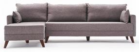 Kampinė sofa Hanah Home Bella, ruda, kairinė, 165 x 275 cm x 85 cm