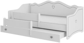 Vaikiška lova viengulė su ištraukiama papildoma lova ADRK Emka II, balta/pilka, 80 x 160 cm, be patalynės dėžės, su čiužiniu
