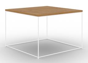 Kavos staliukas ADRK Roni, rudas/baltas/rusva, 65 cm x 65 cm x 37 cm