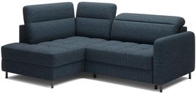 Kampinė sofa - lova Barea, tamsiai mėlyna, kairinė, 208 x 160 cm x 100 cm