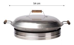 Keptuvė su dangčiu GrillSymbol WS-545 CAT, plienas, 54 cm, sidabro