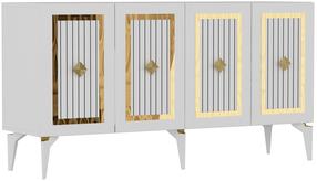 Komoda Kalune Design Nora 475OLV1756, aukso/balta, 150 cm x 40 cm x 79 cm