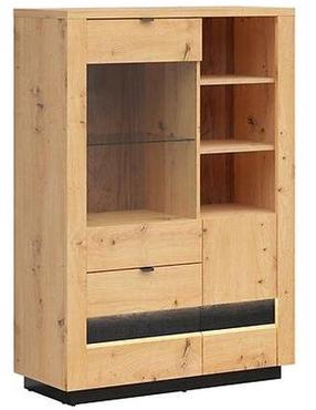 Vitrina Ostia S467-REG1D1W2S/15/10-DASN/CABL, ąžuolo, 100.5 cm x 42 cm x 143.5 cm