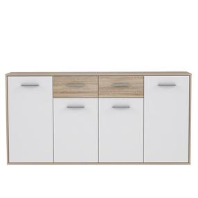 Komoda Domoletti NTU241-Q45F, balta/medžio, 162.3 cm x 34.2 cm x 88.1 cm