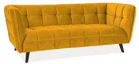 Sofa Scandinavian Castello Velvet 3, geltona, 200 x 85 cm x 78 cm
