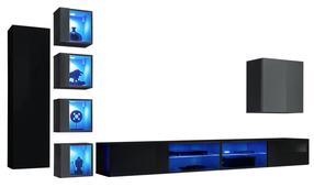 Svetainės baldų komplektas ASM Switch XXVI, vidaus, juodas/grafito