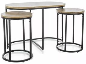 Svetainės baldų komplektas Twix, vidaus, ąžuolo/juoda