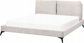 Lova dvigulė Beliani Melle, 180 x 200 cm, kreminė, be čiužinio, su grotelėmis