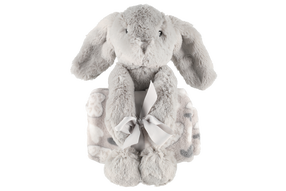 Pledas 4Living Bunny, baltas/pilkas, 75 cm x 100 cm