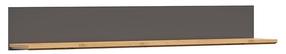 Sieninė lentyna Hesen S515-P/2/18-GF/DASN, ąžuolo/grafito, 175 cm x 24 cm x 25 cm