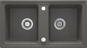 Virtuvinė plautuvė Deante Zorba ZQZ T203, granitas, 78 cm x 43.5 cm x 16.5 cm, tamsiai pilka