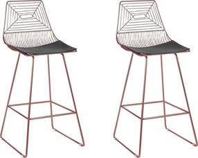 Baro kėdė Beliani Bisbee, blizgi, rausvo aukso, 49 cm x 50 cm x 110 cm, 2 vnt.