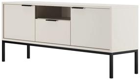 TV staliukas Kocot Kids Austin 135, balta/juoda, 135 cm x 33 cm x 56.4 cm