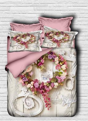 Patalynės užvalkalų komplektas Mijolnir 178PRL1227, baltas/žalias/rožinis, 200 x 220 cm