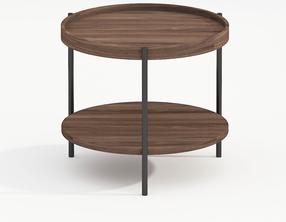 Kavos staliukas Home4you Cindy, riešuto, 50 cm x 50 cm x 45 cm