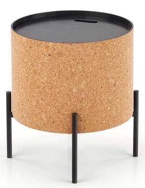 Kavos staliukas Sasha, juoda/smėlio, 38 cm x 38 cm x 43 cm