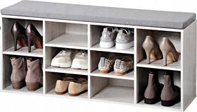 Suoliukas su batų lentyna Kesper, pilka, 29.5 cm x 103.5 cm x 48 cm