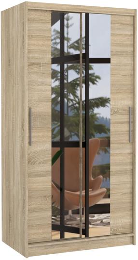 Spinta ADRK Dragonis, sonoma ąžuolo, 58.1 cm x 100 cm x 200 cm, su veidrodžiu