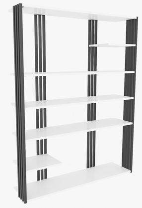 Pastatoma lentyna Kalune Design Jenny 875ZNA4520, balta/juoda, 120 cm x 29.6 cm x 160 cm