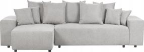 Kampinė sofa - lova Beliani Luspa, šviesiai pilka, kairinė, 294 x 130 cm x 71 cm