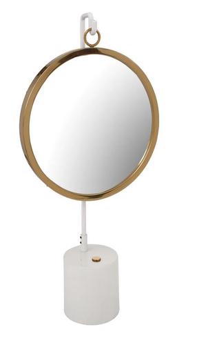 Kosmetinis veidrodis Kayoom Eleganca 225, pastatomas, 30 cm x 65 cm, aukso/balta