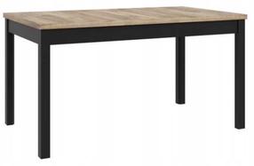 Valgomojo stalas išskleidžiamas Forte Forjok, ąžuolo/juoda, 160.4 - 207 cm x 90.2 cm x 76.6 cm