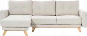 Kampinė sofa - lova Beliani Siro, smėlio, kairinė, 240 x 142 cm x 95 cm
