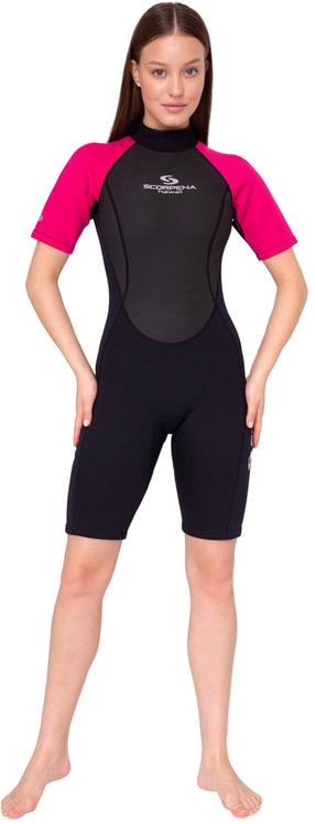 Hidrokostiumas Scorpena Hawaii Shorty Woman 02482, juoda/rožinė