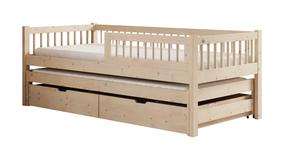 Vaikiška lova viengulė ADRK Orio, pušies, 90 x 200 cm, su patalynės dėže, su čiužiniu