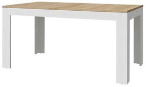 Valgomojo stalas išskleidžiamas Forte Bohol, balta/sonoma ąžuolo, 90 - 160 cm x 90 cm x 78 cm
