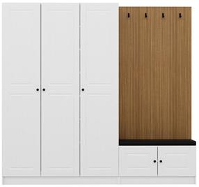 Prieškambario spinta Kalune Design Noah 8320, balta, 35 cm x 225 cm x 210 cm