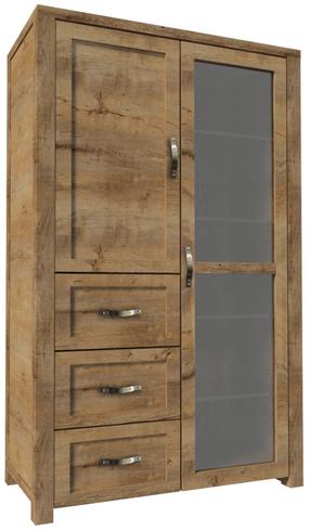 Vitrina Gala Meble Nevada WSS, ąžuolo, 44 cm x 115 cm x 186 cm