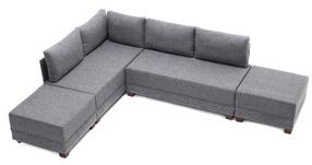 Kampinė sofa Hanah Home Fly, pilka, kairinė, 280 x 210 cm x 70 cm