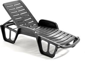 Gultas Progarden Lettino 91006, juodas, 192 cm x 71 cm x 100 cm