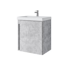 Vonios spintelė su praustuvu Riva, pilka, 35.8 cm x 45.5 cm x 54 cm