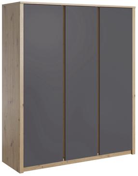 Spinta Gala Meble Malta S3D, ąžuolo/pilka, 53 cm x 166 cm x 196 cm