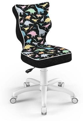 Vaikiška darbo kėdė Petit ST30 Dinosaurs, 33.5 x 30 x 77.5 cm, balta/juoda/violetinė