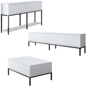 Svetainės baldų komplektas Kalune Design Lord, baltas/juodas