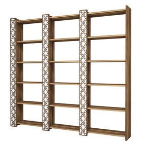 Pastatoma lentyna Kalune Design City 3, balta/riešuto, 184.6 cm x 24.2 cm x 170 cm