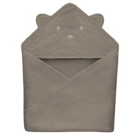 Vaikiškas rankšluostis Lionelo Muslin Hooded, kapučino, 80 cm