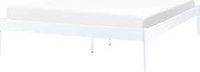 Lovos galvūgalis dvigulė Beliani Vaurs, 160 x 200 cm, balta, be čiužinio