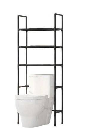 Lentyna virš tualeto, juoda, 25 cm x 47 cm x 155 cm