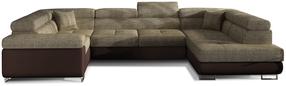 Kampinė sofa Letto Berlin 03, Soft 66, šviesiai ruda/tamsiai ruda, dešininė, 202 x 340 cm x 90 cm
