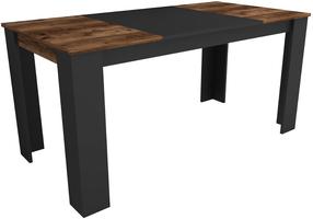 Stalas Kalune Design Line, juoda/riešuto, 80 cm x 160 cm x 76.8 cm