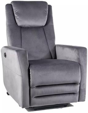 Atlošiamas krėslas Adonis Velvet, pilka, 77 cm x 96 cm x 107 cm