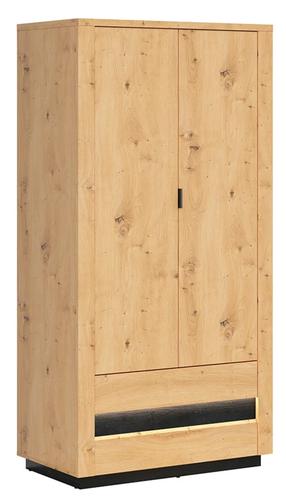 Spinta Ostia S467-SZF2D2S-DASN/CABL, juoda/šviesiai ruda, 56 cm x 100.5 cm x 199 cm