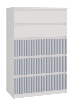 Komoda Malwa M5 Arteso, balta/žydra, 70 cm x 40 cm x 109.5 cm