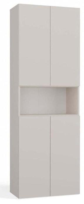 Vonios spintelė su skalbinių krepšiu Nel 1K/DK, smėlio, 30 cm x 60 cm x 174 cm